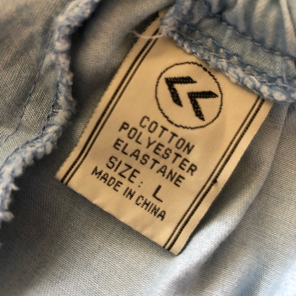 REFUGE DENIM Chambray Denim Longsleeve Jumpsuit or Playsuit, POCKETS! Size Large - Picture 13 of 13